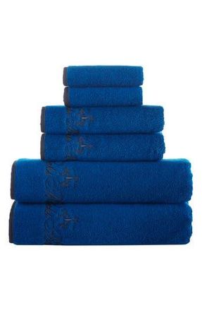 Brooks Brothers Six-Piece Contrast Frame Cotton Towel Set in Royal Blue at Nordstrom Rack, Size 6 Piece Set