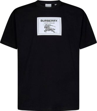 Burberry Mens Box Logo Black T-Shirt Cotton - Size X-Small
