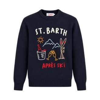 MC2 Saint Barth Heron - SB Apres Ski Draw 61 Emb - - Knitwear - Uomo - Blu - 2XL