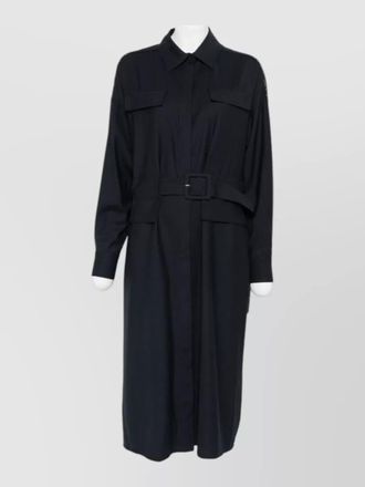Fabiana Filippi midi dress belted waist chest pockets