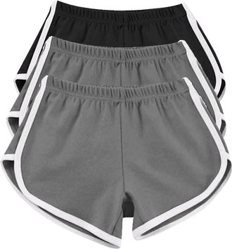 Generic 3 Pack Shorts Womens Summer Hot Pants Ladies Workout Gym Sport Yoga Bottoms Joggers Beach Shorts Swimwear Lightweight Comfort Gym Short Elastic Waist 