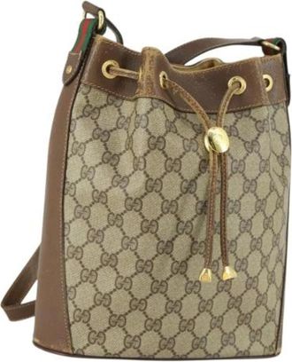 Gucci Pre-owned Bucket Bags, female, Beige, Size: ONE SIZE Pre-owned Plastic Bucket Bag