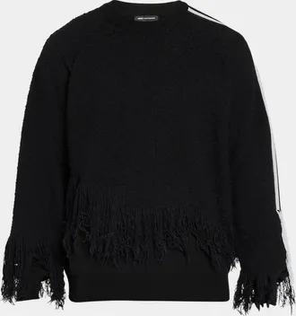 adidas x Y-3 Men & apos;s 3-Stripes Fringy Wool Sweater