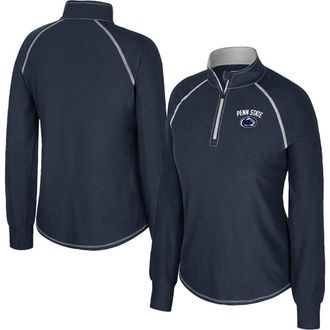 Colosseum Womens Colosseum Navy Penn State Nittany Lions Bikram Raglan Quarter-Zip Top at Nordstrom, Size Xx-Large