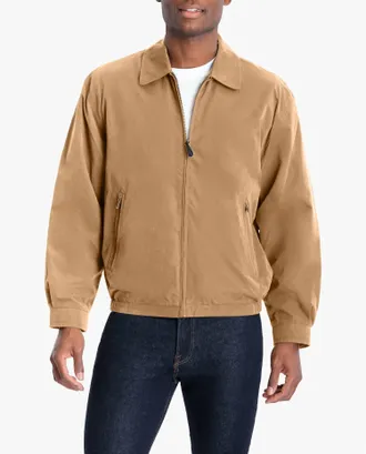 London Fog Tall Mens Auburn Light Weight Zip Front Golf Jacket In Camel