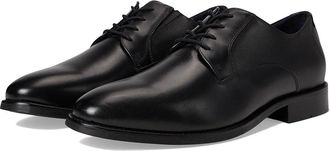 Johnston & Murphy Landry Embossed Plain Toe Mens Lace Up Wing Tip Shoes Black Full Grain : 11.5 M (D), Leather