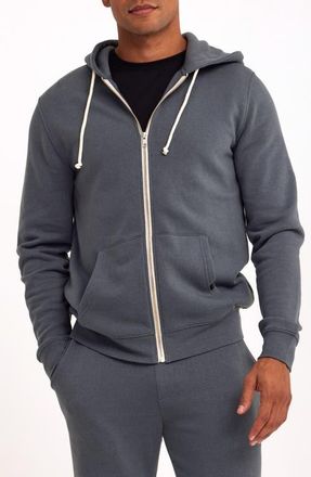 Threads 4 Thought Trim Fit Heathered Fleece Zip Hoodie in Raindrop at Nordstrom, Size Xx-Large