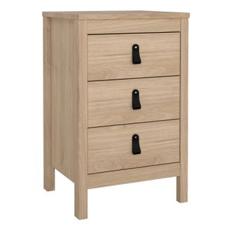 Furniture To Go Barcelona Bedside Table 3 Drawers in Jackson Hickory Oak in Light Oak
