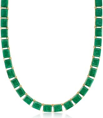 Ross-Simons Emerald Necklace in 18kt Gold Over Sterling