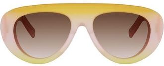 Celine Triomphe Stamp 57mm Pilot Sunglasses in Pink /Other /Gradient Brown at Nordstrom