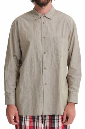 Sage De Cr&ecirc;t Womens Crinkle Typewriter Regular Collar Shirt In Gray
