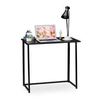 Relaxdays Relaxdays - Escritorio Plegable, Mueble De Oficina, 74,5x80x45 Cm, Negro