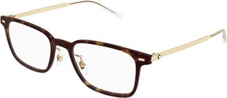 Montblanc Rechthoekig Optisch Montuur - Heren - Brillen - Bruin - 54 MM - Accessoires