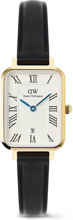 Daniel Wellington Quadro Leather Strap Watch, 20mm x 26mm in Gold at Nordstrom
