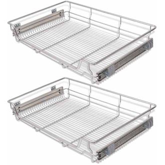 vidaXL Vidaxl - Bandejas De Alambre Extra&iacute;bles 2 Unidades Plateado 800 Mm