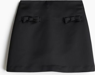 H&M Minijupe aus Satin mit Schleife - Schwarz
