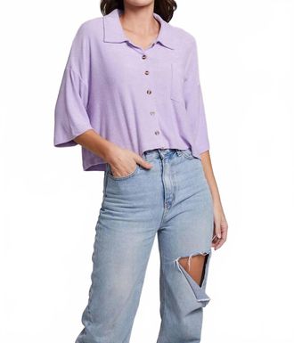 Chaser Marine Crop Button Down In Lavender