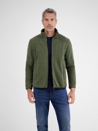 Lerros Sweatjacke LERROS, Herren, Gr. XXL, nordic olive, Fleece, Obermaterial: 100% Polyester, unifarben, h&uuml;ftbedeckend, Rundhals, elastischer Bund, Sweatjac