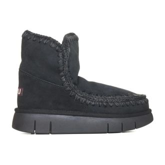 Mou Black Suede Eskimo Ankle Boots - female - Mou - Winter Boots - Black - 4 UK - Shoes