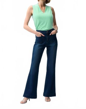 Joseph Ribkoff V-Neck Sleeveless Trapeze Top In Seafoam