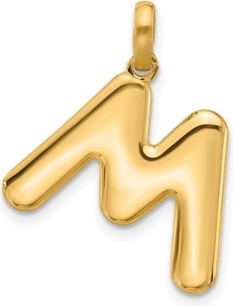 Diamond2Deal 14k Yellow Gold Fancy Letter M Initial Pendant