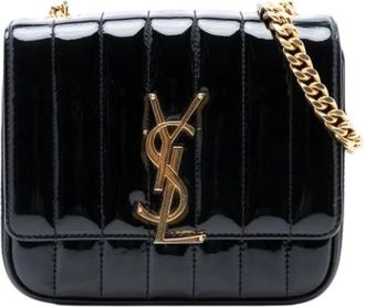 Saint Laurent Pre-owned Cross Body Bags, female, Black, Size: ONE SIZE Pre-owned Vicky Crossbody Bag