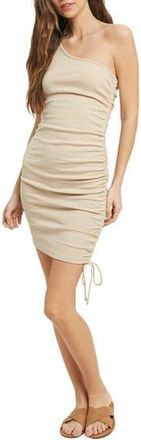 Wishlist One-Shoulder Ruched Body-Con Dress in Taupe at Nordstrom Rack, Size Medium