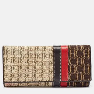 Carolina Herrera Multicolor Monogram Canvas And Leather Continental Wallet