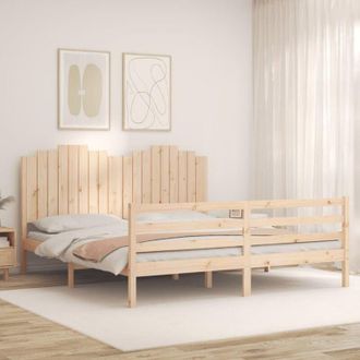 vidaXL Bed Frame without Mattress Super King Size Solid Wood vidaXL
