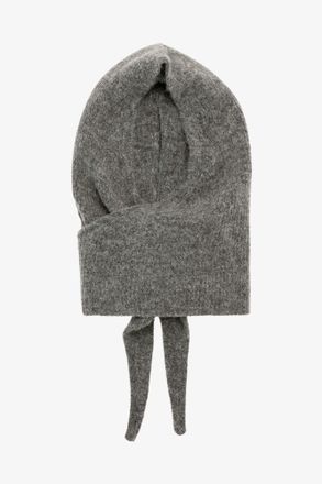 Ganni Grey Soft Wool Balaclava
