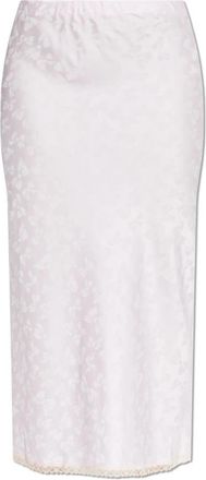 LoveShackFancy Kalo Skirt - Dames - Midirokken - Roze - M - Satijn - Rokken