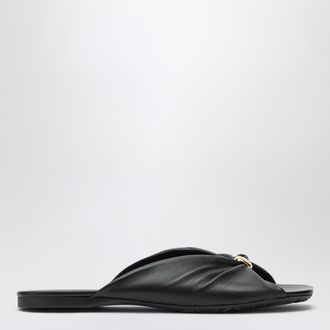 Loewe Pebble Soft lambskin nappa slides in black