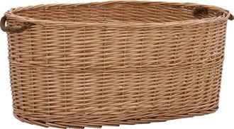 vidaXL Cesta Para Le&ntilde;a Con Asas De Transporte Sauce Natural 78x54x34cm Vidaxl