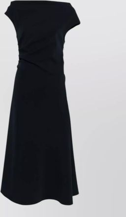 Parosh off shoulder midi dress flared skirt