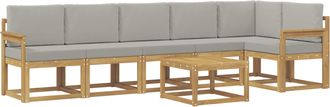 vidaXL Conjunto De Sof&aacute;s De Exterior 7 Uds. Blanco Y Gris Claro Vidaxl