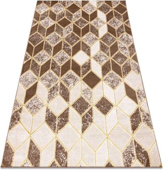 RugsX Rugsx - Alfombra Mefe Moderna B400 Cubo, Geom&eacute;trico 3d - Structural Dos Niveles De Vell&oacute;n Beige Obscuro Beige 160x220 Cm