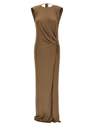 Elisabetta Franchi Beige Red Carpet dress
