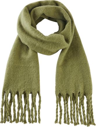 Bonprix Schal BONPRIX, Damen, gr&uuml;n (lodengr&uuml;n meliert), Obermaterial: 100% Polyester, Modet&uuml;cher Schal, aus Polyester, mit Fransen-Design, lockere Passform, c