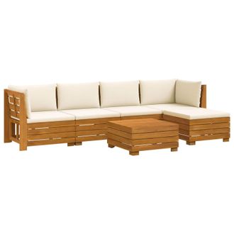 vidaXL Conjunto De Sof&aacute;s De Exterior Con Coj&iacute;n 6 Pieza Marr&oacute;n Vidaxl