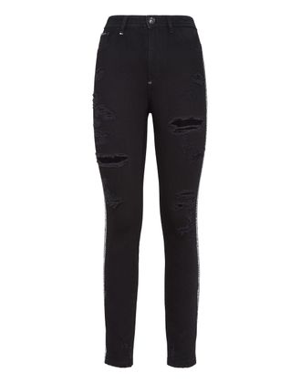 Philipp Plein Miss High Waist Jegging Stripes