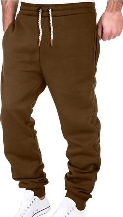 Generic Joggers for Men UK Elasticated Drawstring Waist Sweatpants Cuffed Leg Soft Fleece Lined Tracksuit Bottoms with Pockets Comfortable Casual Joggers Athl