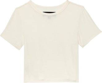 Purple logo-embroidered cotton T-shirt - women - Cotton - M - White