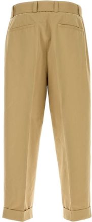 Jil Sander Mens Trousers Beige Cotton Silk