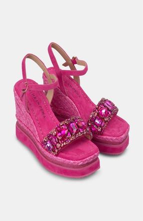 Alma En Pena Platform Wedge With Rhinestones in Pink at Nordstrom, Size 41