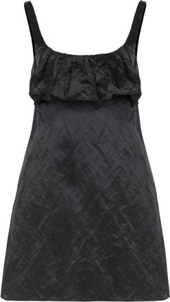Chlo&eacute; Elegant Gelaagde Midi Jurk - Dames - Korte kleedjes - Zwart - S - Katoen - Kleedjes