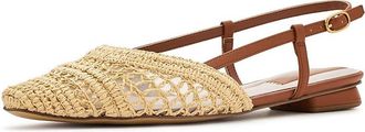 Franco Sarto Riona Womens Flat Shoes Brown Faux Raffia : 6.5 M, Synthetic