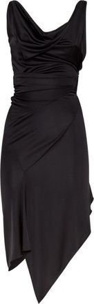 Dsquared2 Abito midi con collo drappeggiato - Nero