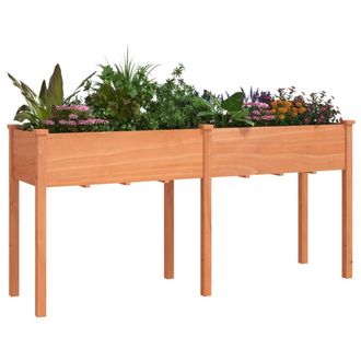 Berkfield Home Planter with Liner Brown 161x45x76 cm Solid Wood Fir | Size: 161 x 45 x 76 cm