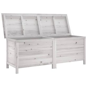 Berkfield Home Garden Storage Box White 150x50x56.5 cm Solid Wood Fir