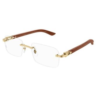 Cartier Rectangle Optical Frame - male - Cartier - Glasses - Yellow - 56 MM - Accessories